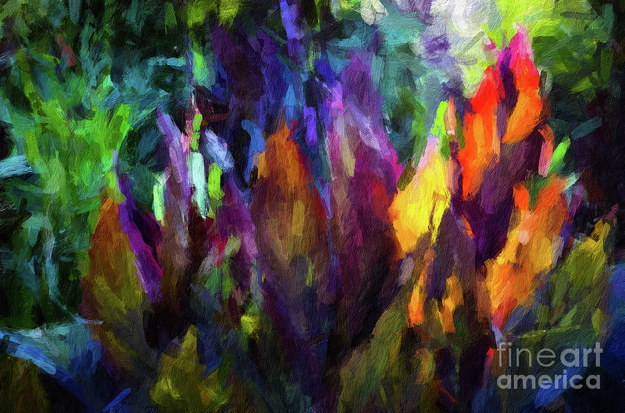 Abstract 149 digital oil painting on canvas full of texture and brig Digital Art by Amy Cicconi