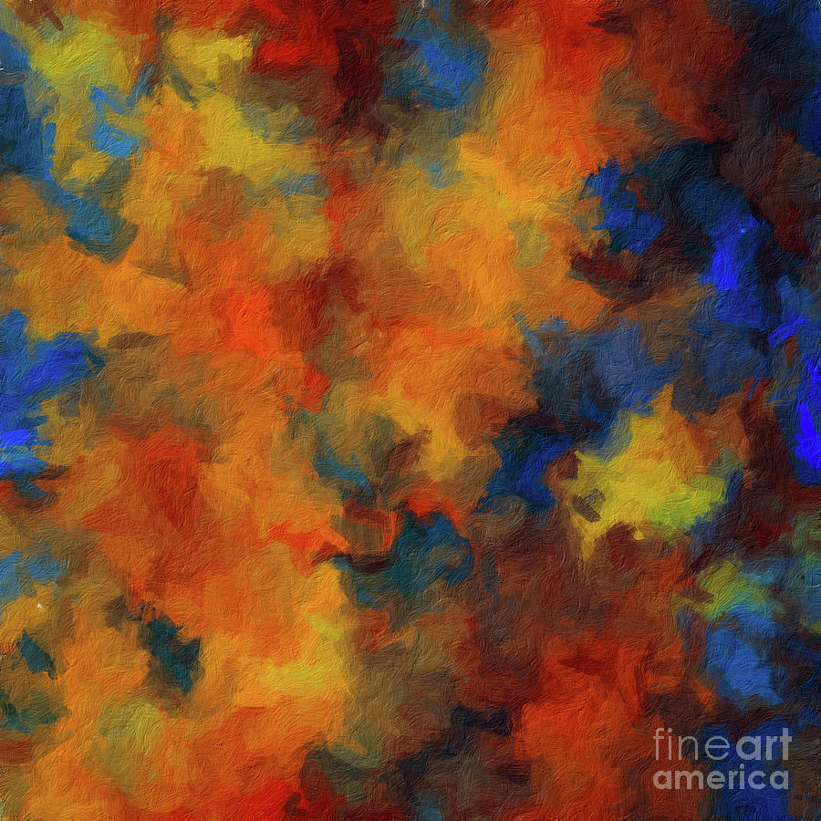 Abstract 153 digital oil painting on canvas full of texture and brig Digital Art by Amy Cicconi