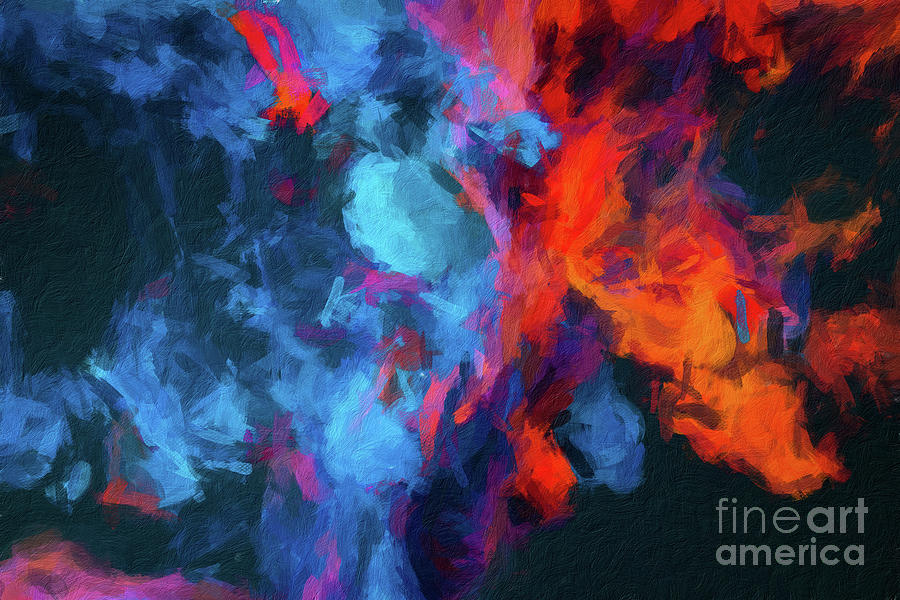 Abstract 155 digital oil painting on canvas full of texture and brig Digital Art by Amy Cicconi