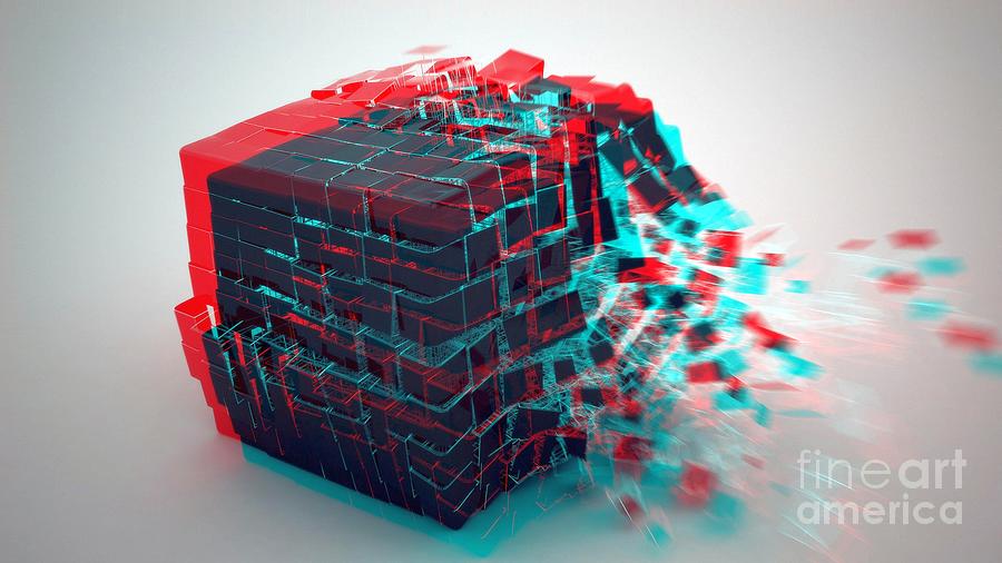 Abstract 3d Cube Bursting Shattering Ultra Hd Digital Art