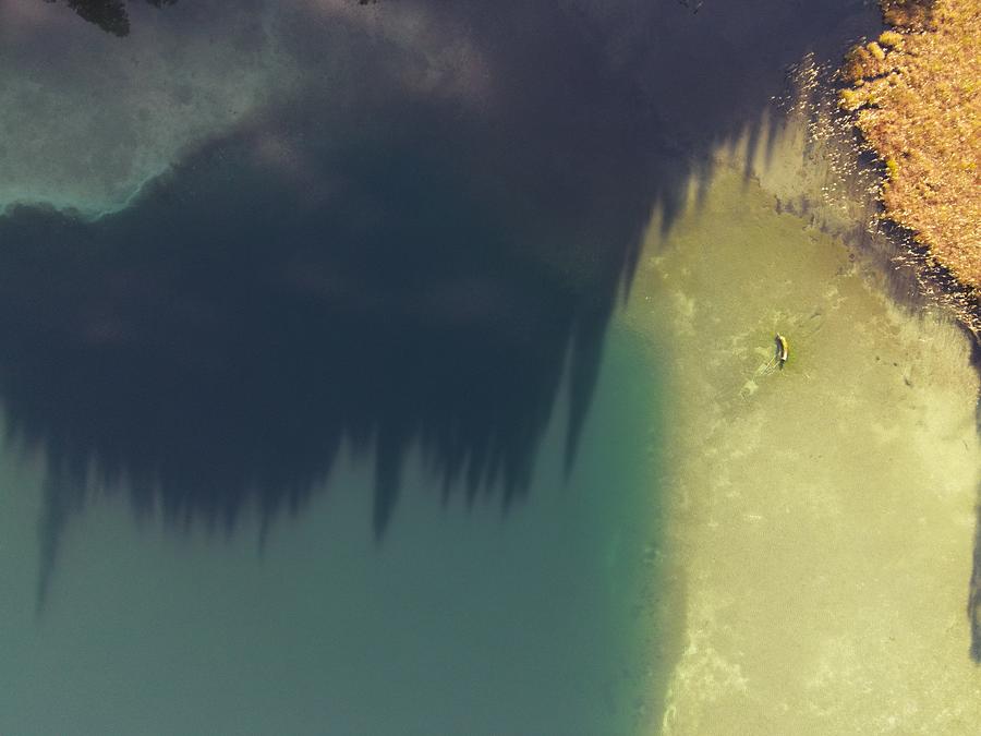 Abstract Aerial High Megapixel Photograph Of An Alp Lake Photograph by Cavan Images
