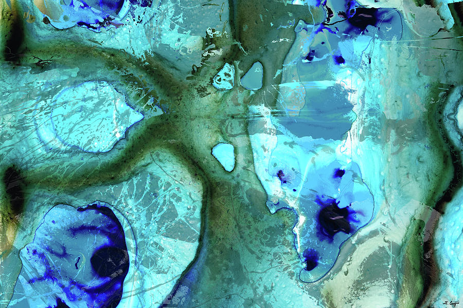 Abstract Art - Blue Reef - Sharon Cummings Painting by Sharon Cummings