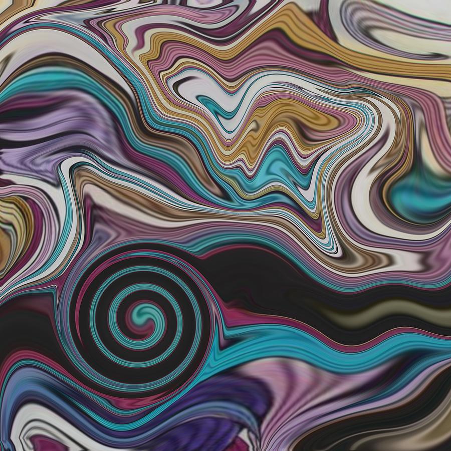 Abstract Art - Colorful Fluid Painting Marble Pattern Colorful Painting by Patricia Piotrak