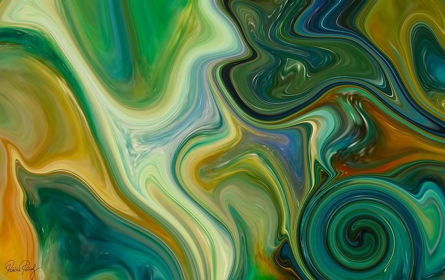 Abstract Art - Colorful Fluid Painting Marble Pattern Painting by Patricia Piotrak