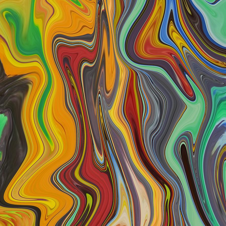 Abstract Art - Colorful Fluid Painting Pattern Painting by Patricia Piotrak
