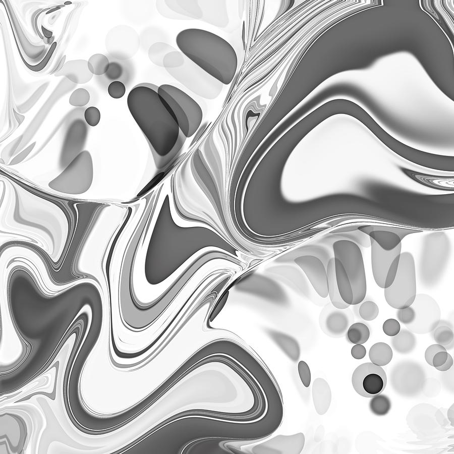 Abstract Art marble pattern Black and White Painting by Patricia Piotrak