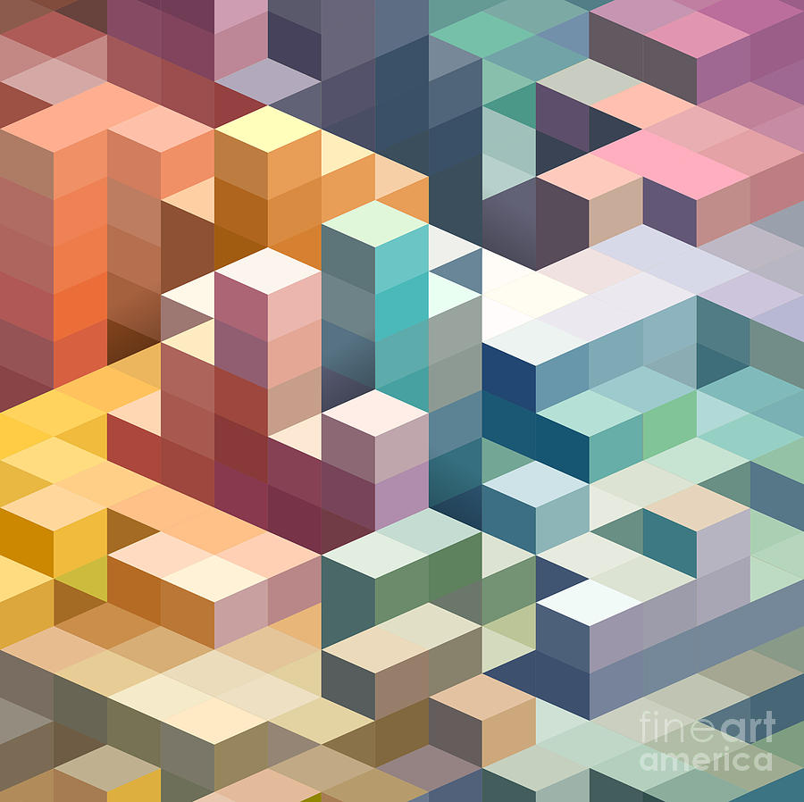 Abstract Background Of Geometric Shapes Digital Art by Theromb