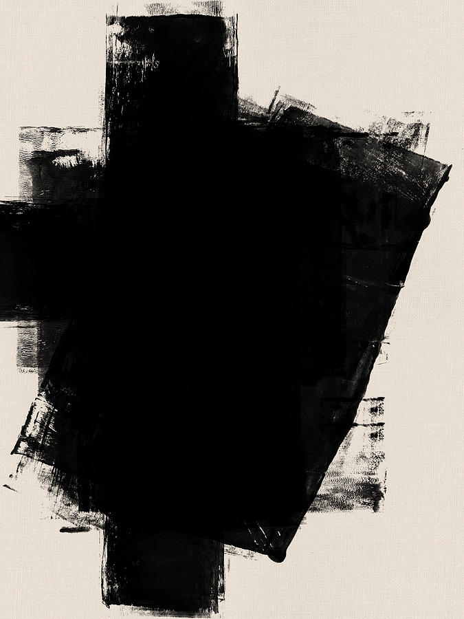 Abstract Black and White No.2 Mixed Media by Naxart Studio