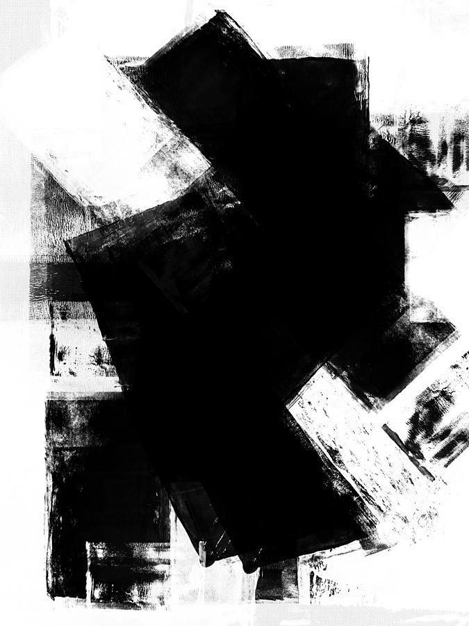 Black And White Mixed Media - Abstract Black and White No.5 by Naxart Studio