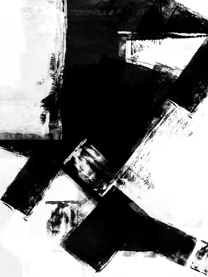 Black And White Mixed Media - Abstract Black and White No.9 by Naxart Studio