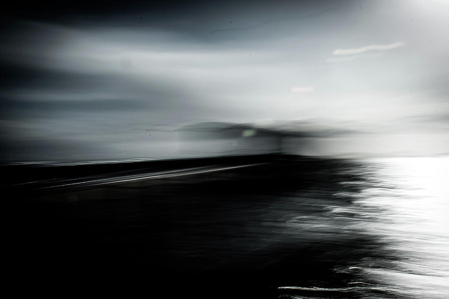 Abstract Photograph - Abstract Black And White Seascape  by David Ridley