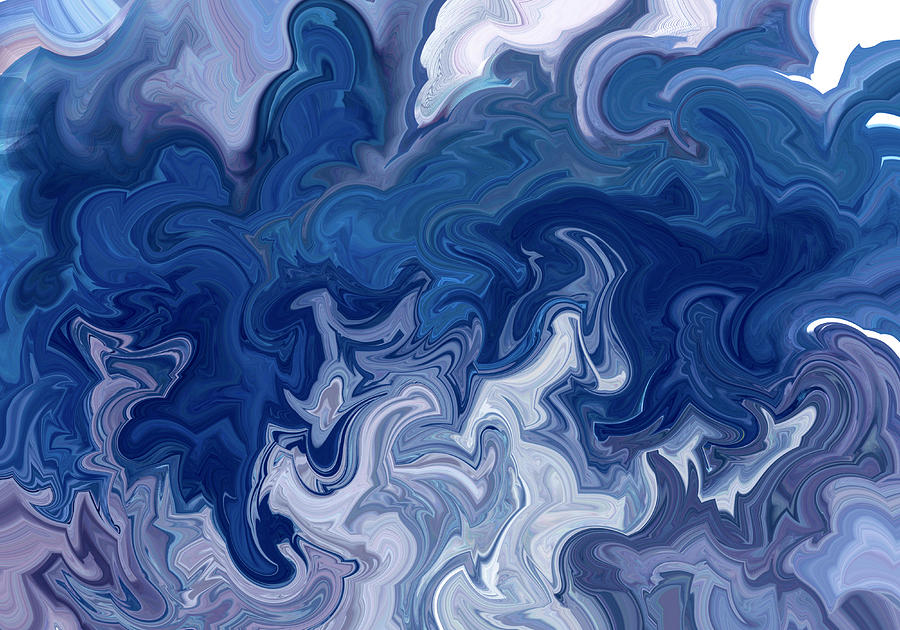 Abstract Blue Digital Art by Sandra Js