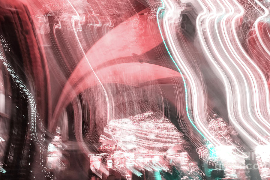 Abstract blurred christmas illumination Photograph by Marina Usmanskaya