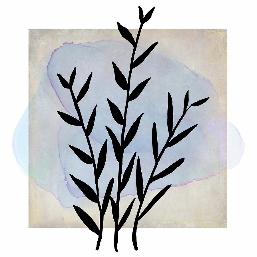 Abstract Botanical on Blue by Patricia Strand Abstract Botanical on Blue by Patricia Strand