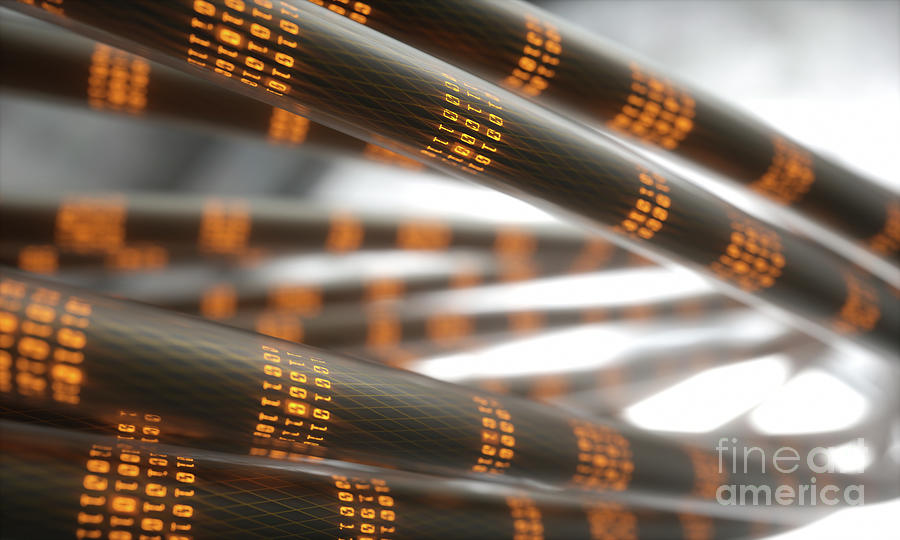 Abstract Cables With Binary Code Photograph by Ktsdesign/science Photo ...