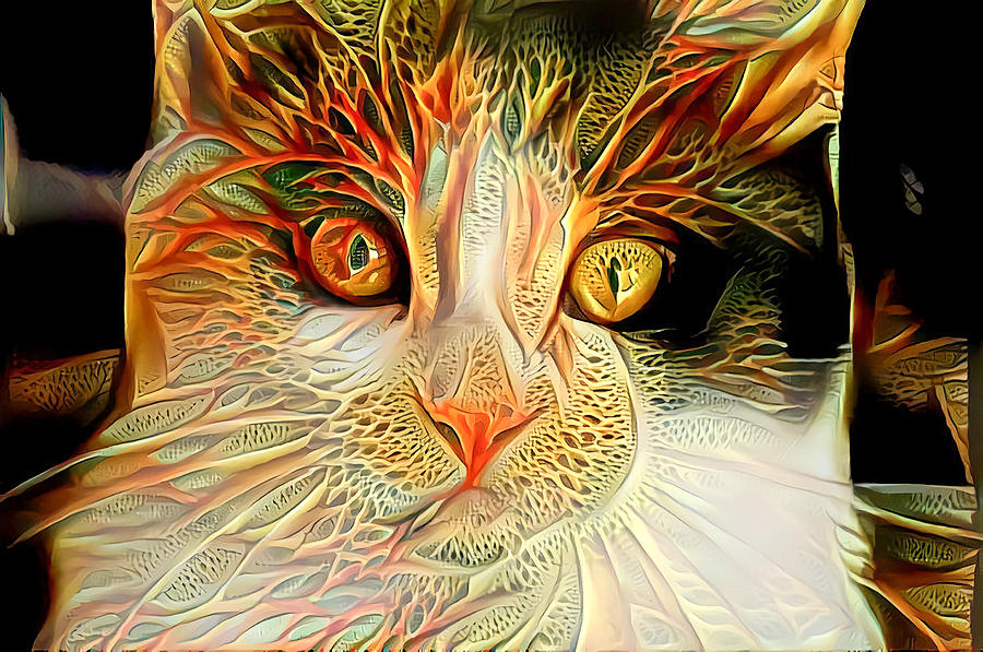 Abstract Calico Cat Digital Art by Don Northup