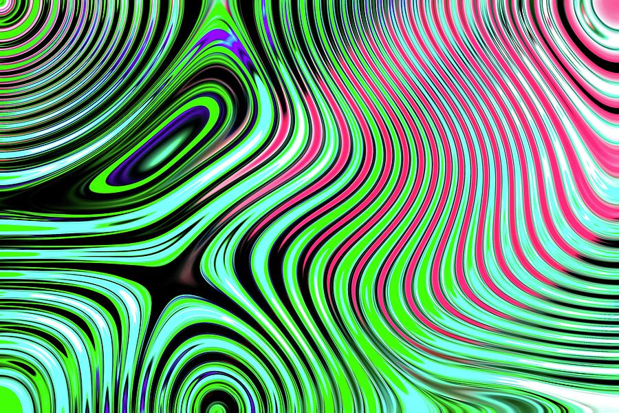 Abstract Chaos Blue Green Digital Art by Don Northup