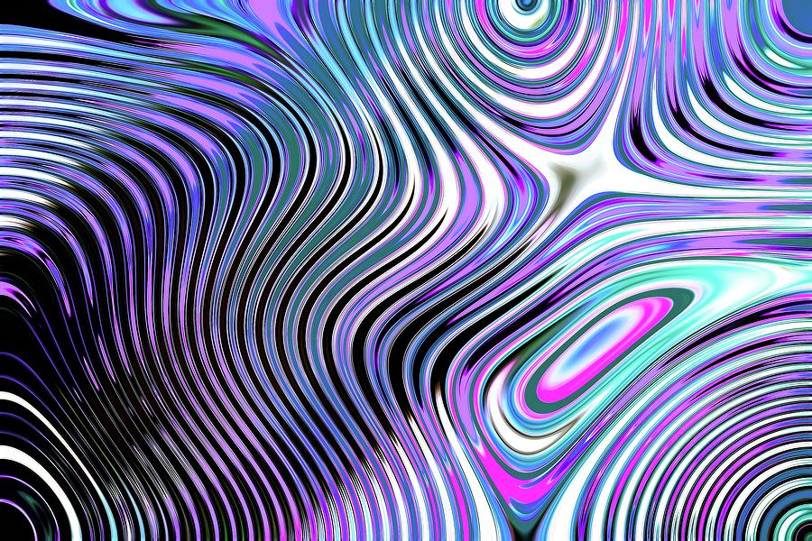 Abstract Chaos Purple Blue Digital Art by Don Northup