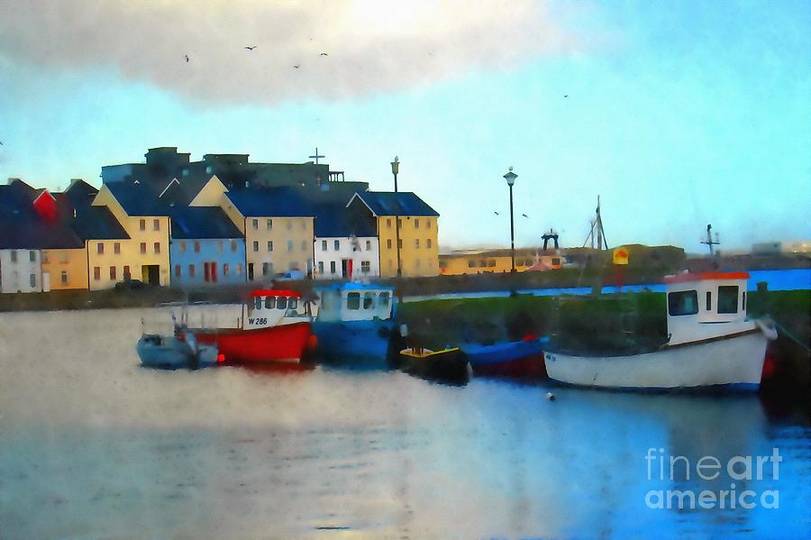  Painting Of  Claddagh Basin Galway Cty Ireland  Painting by Mary Cahalan Lee - aka PIXI