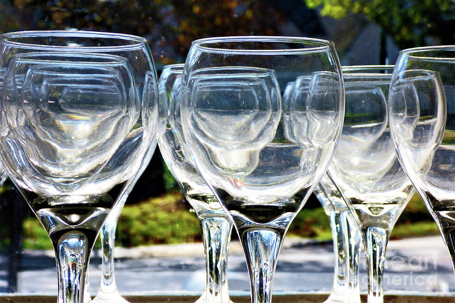 Abstract Clear Stemware by Sharon Williams Eng Abstract Clear Stemware by Sharon Williams Eng