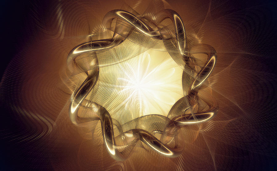Abstract Coiled Gold Star Shape Photograph by Ikon Images