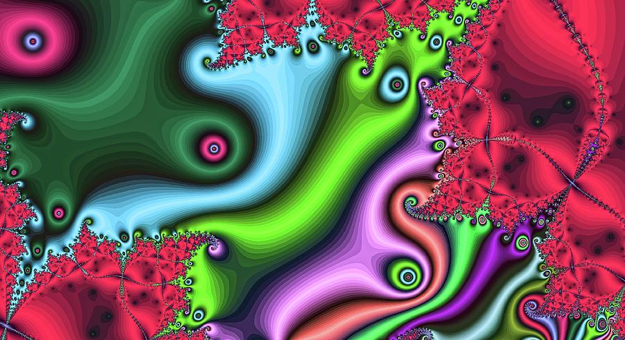 Abstract Color Current Red Digital Art by Don Northup