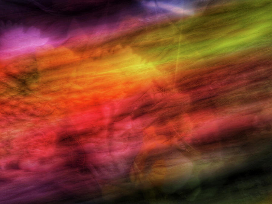 Abstract Color Streaks of Orange, Yellow, Pink, Purple and Green Photograph by Teri Virbickis