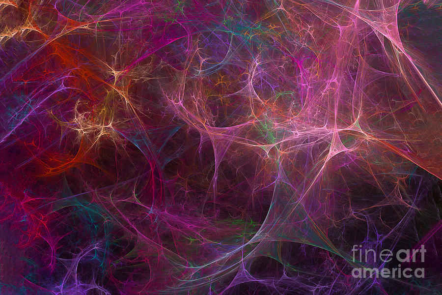 Abstract Colorful fireworks Digital Art by Marina Usmanskaya