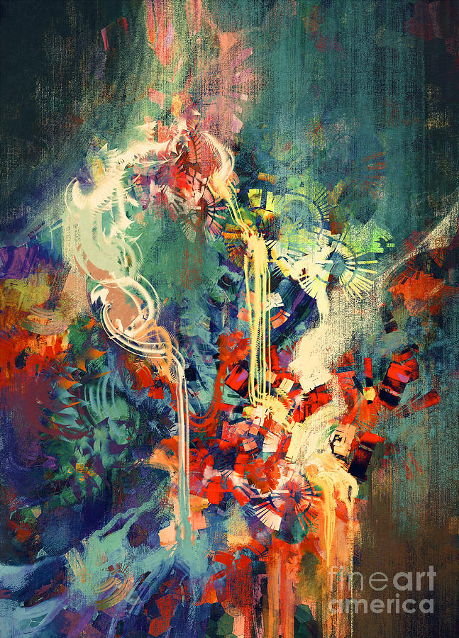 Abstract Digital Art - Abstract Colorful Paintingmelted by Tithi Luadthong