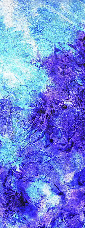 Abstract Cool Frosted Watercolor I Painting by Irina Sztukowski