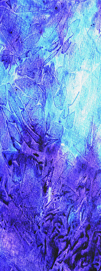 Abstract Cool Frosted Watercolor II Painting by Irina Sztukowski