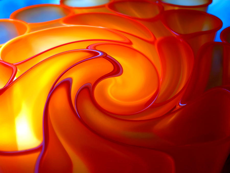 Abstract Cups,bright Orange Swirl On Photograph by Taken By Tugboat1952