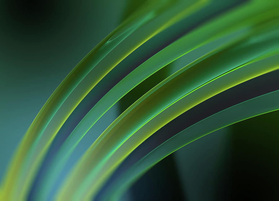 Abstract Photograph - Abstract Curved Translucent Green Tubes by Ikon Images
