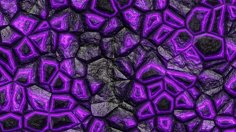 Abstract Deep Purple Stone Digital Art by Don Northup