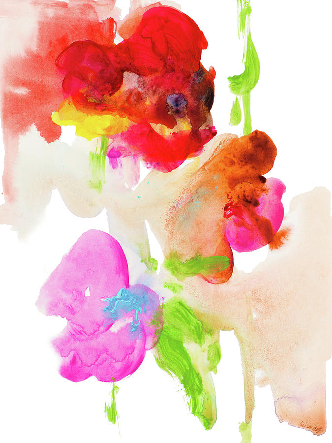 Abstract Mixed Media - Abstract Flower Study by Lanie Loreth