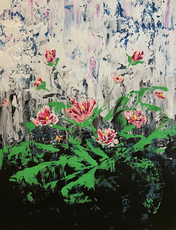 Abstract flowers Painting by Willy Proctor