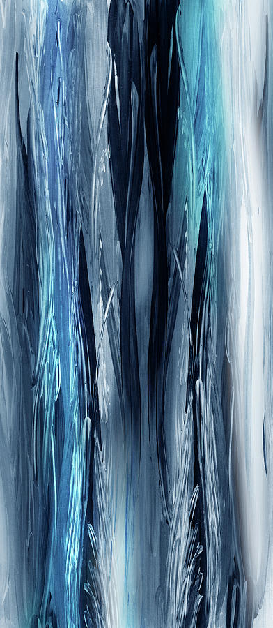 Abstract Flowing Waterfall Lines II Painting
