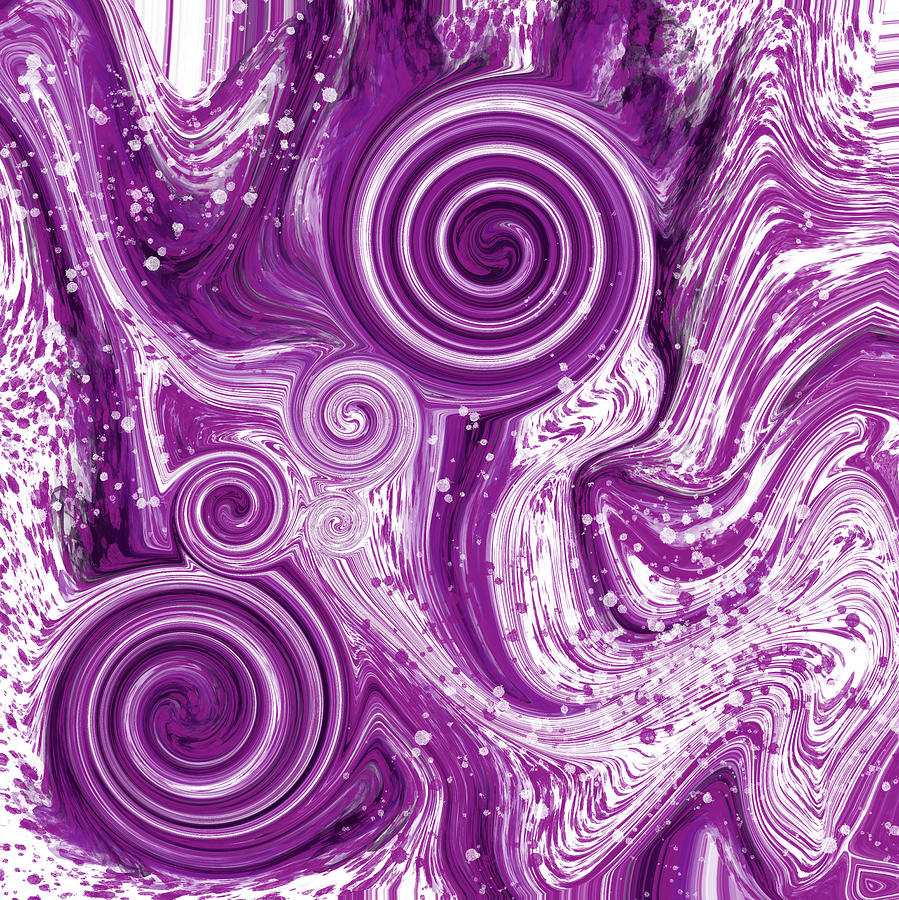 Unique Painting - Abstract Fluid Painting Pattern Pink by Patricia Piotrak