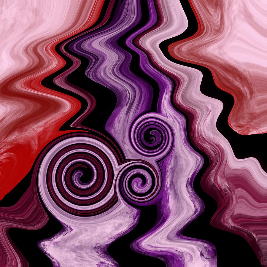 Abstract Fluid Painting Pattern red, purple and pink Painting by Patricia Piotrak