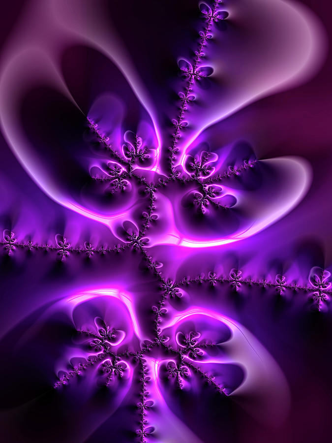 Abstract Fractal Art luxe Purple vertical Digital Art by Matthias Hauser