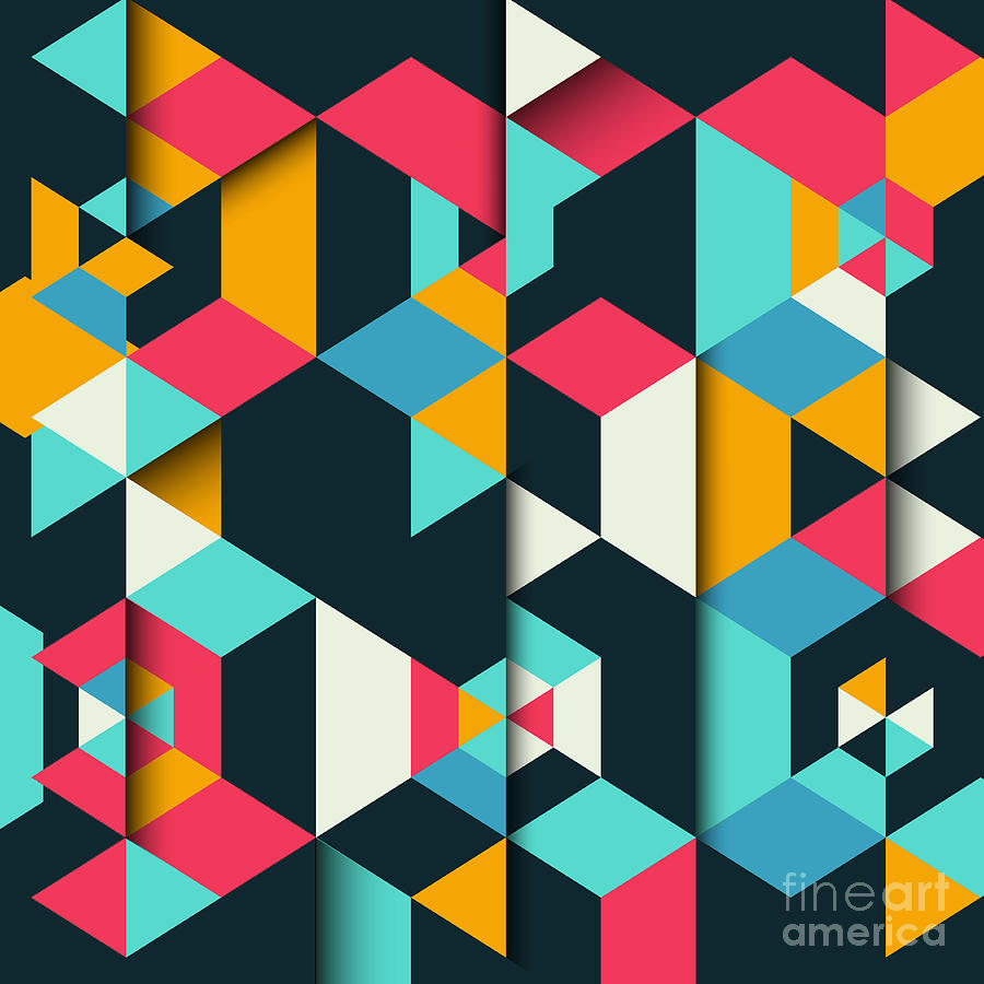 An Abstract Geometric Vector Background Digital Art By Mike