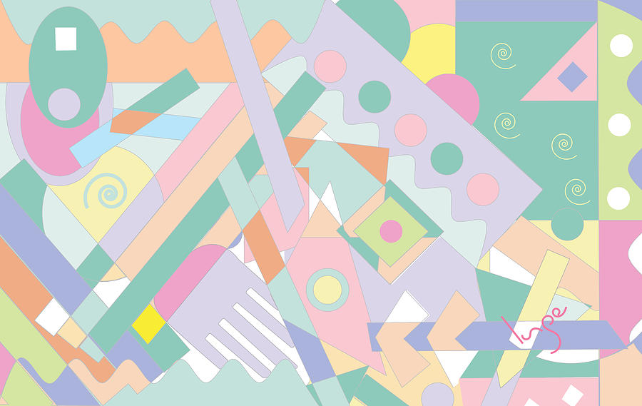 Modern Abstract Geometric II Digital Art by Inge Lewis