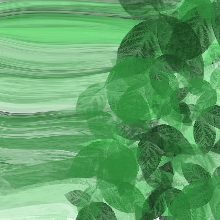 Abstract green leaves Painting by Patricia Piotrak