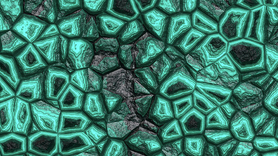 Abstract Green Stone Digital Art by Don Northup