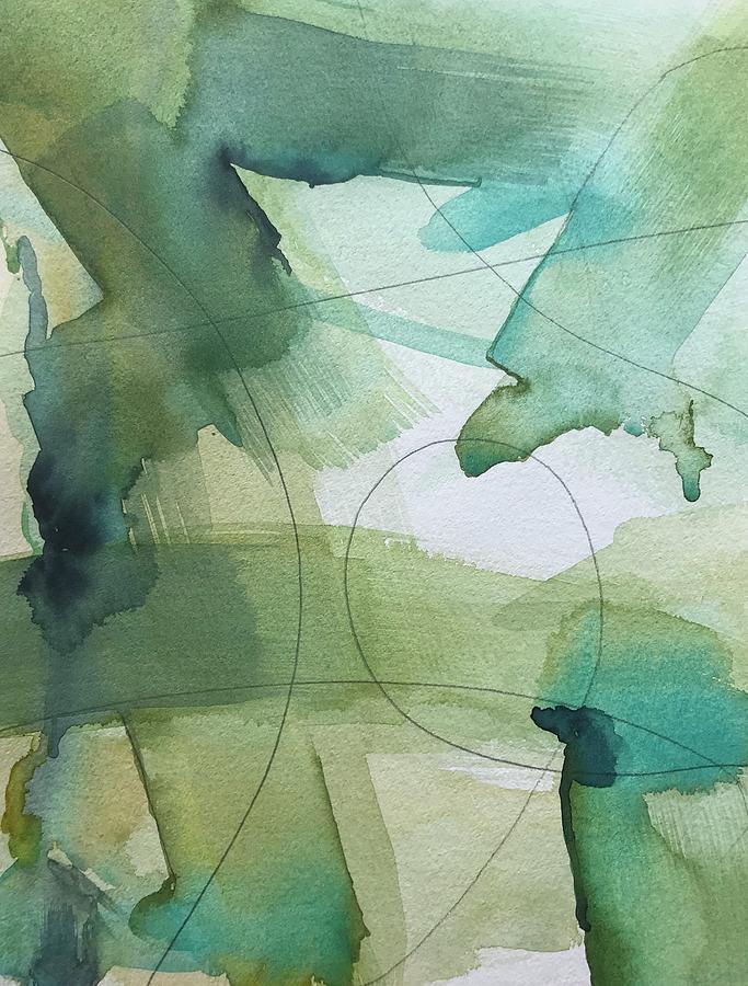 Abstract Painting - Abstract Greens by Luisa Millicent