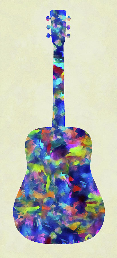 Abstract Guitar - 01 Painting by AM FineArtPrints