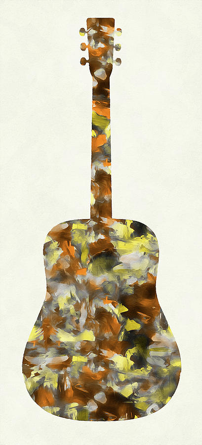 Abstract Guitar - 04 Painting by AM FineArtPrints