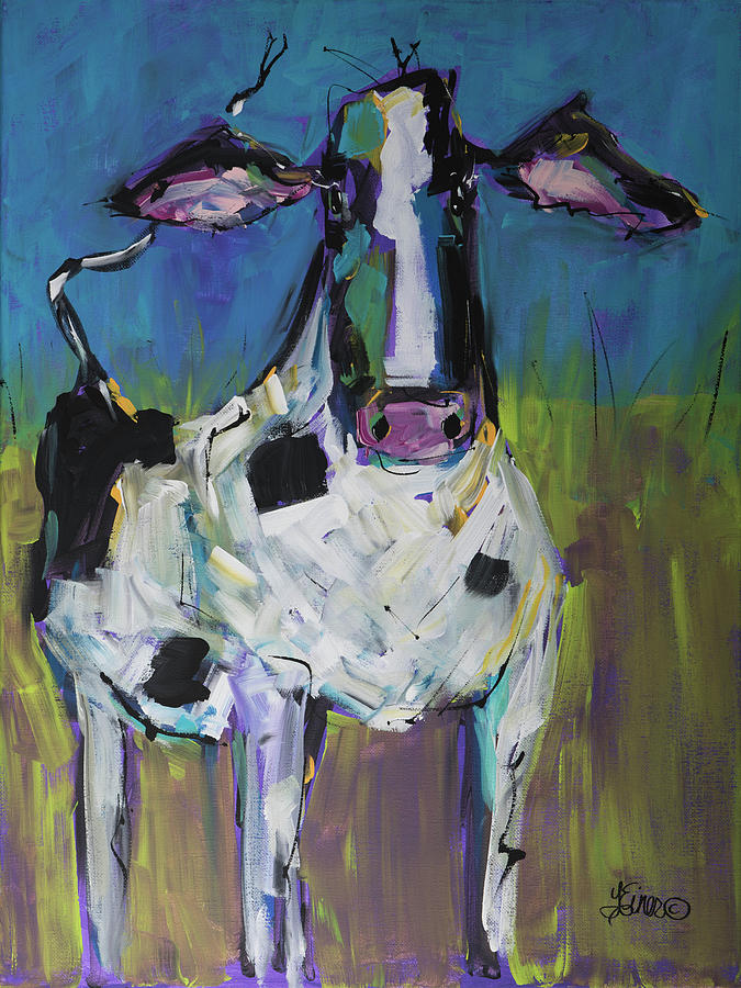 Abstract Holstein Painting by Terri Einer