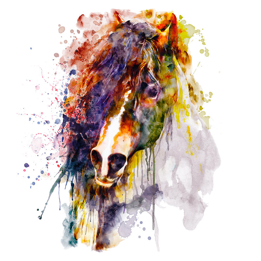 Horse Painting - Abstract Horse Head by Marian Voicu