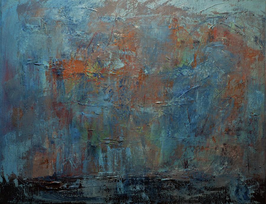 Abstract In Blue And Copper Painting